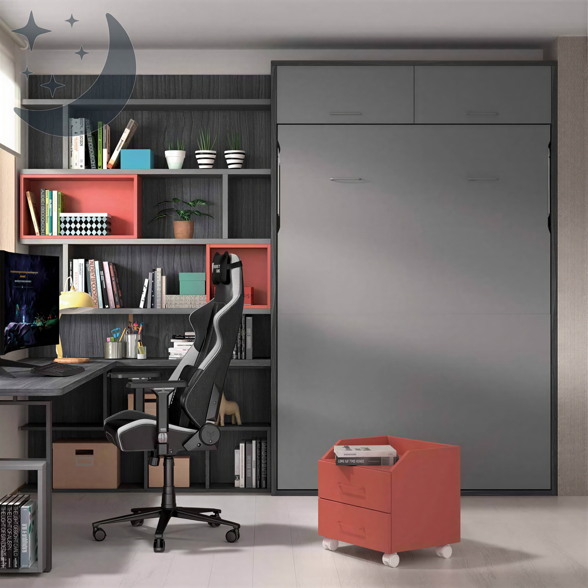 Gagnez de la place avec ce lit rabattable vertical compact