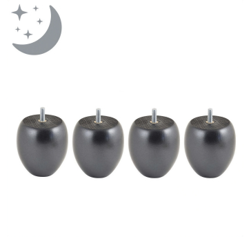 Jeu de 4 Pieds Boule Nacre Noir 9cm | Ma Literie Française