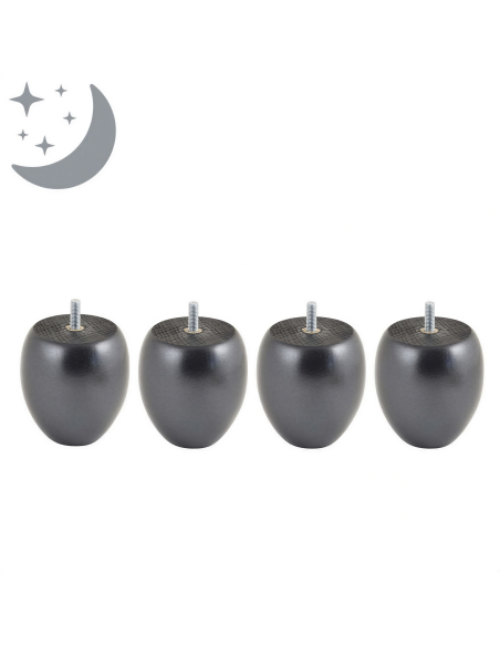 Jeu de 4 Pieds Boule Nacre Noir 9cm | Ma Literie Française