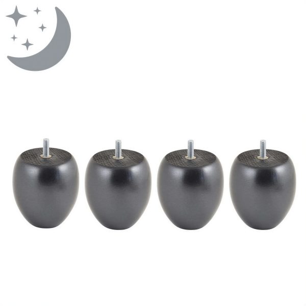 Jeu de 4 Pieds Boule Nacre Noir 9cm | Ma Literie Française
