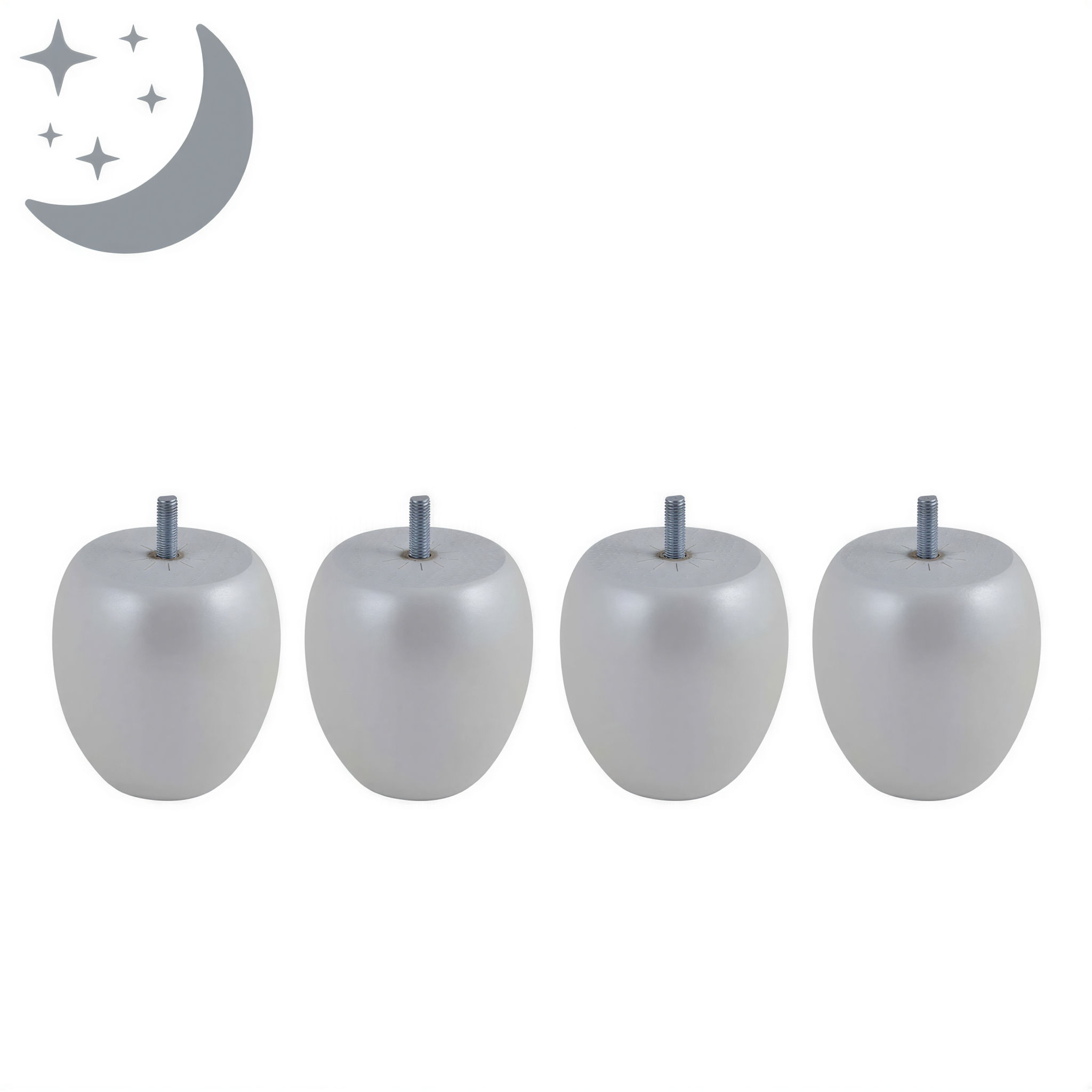Jeu de 4 Pieds Boule Blanc 9cm | Ma Literie Française