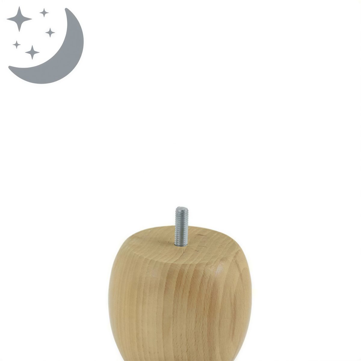 4 pieds de lit boule en bois naturel 9 cm
