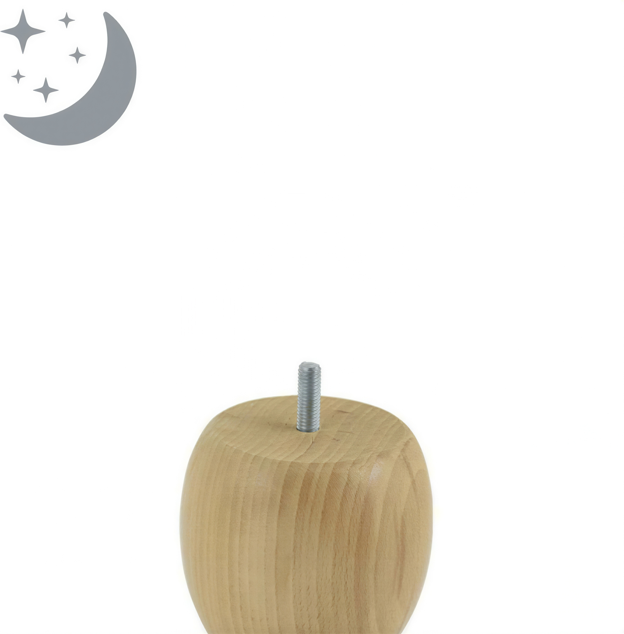 4 pieds de lit boule en bois naturel 9 cm