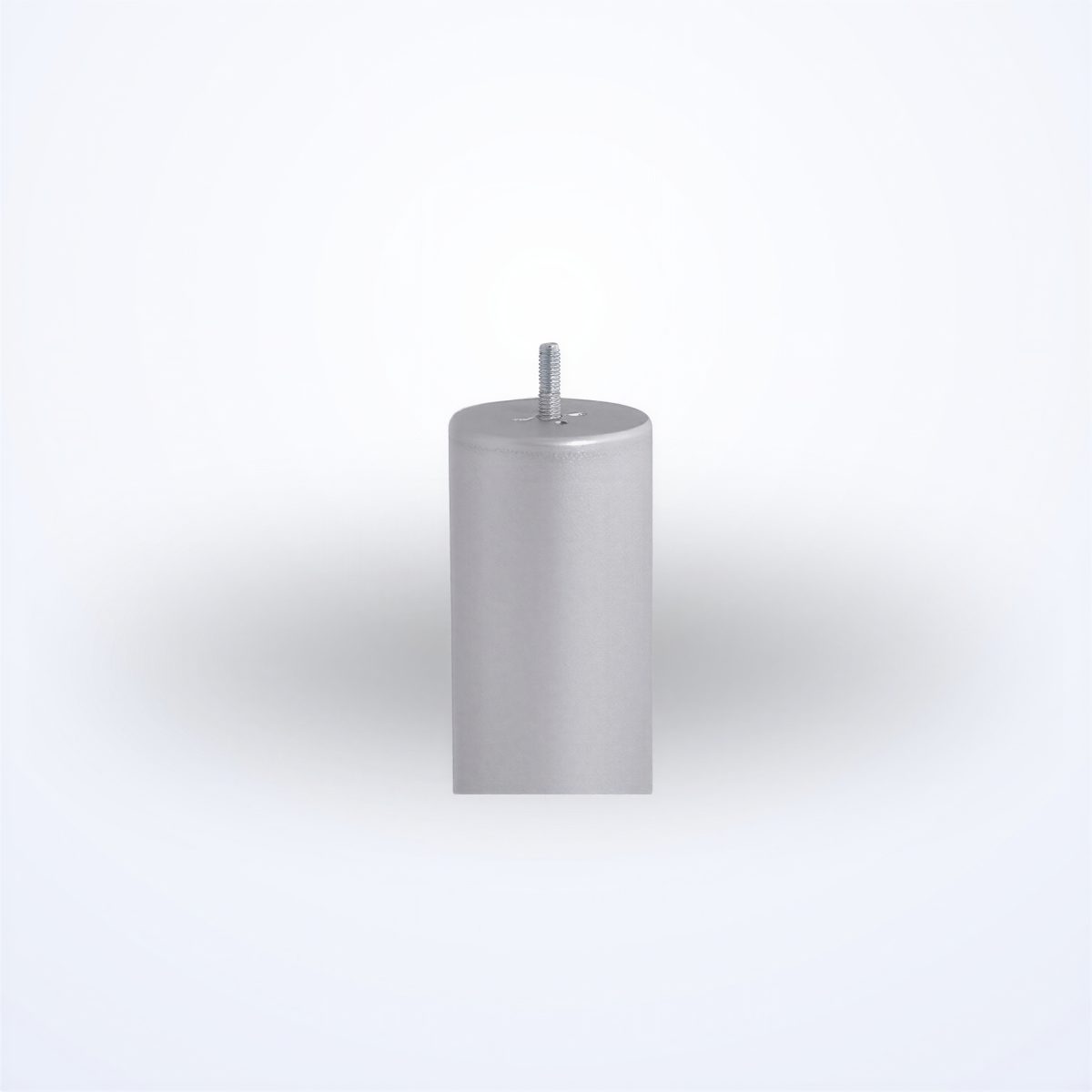 4 pieds de lit cylindriques gris alu 17 cm